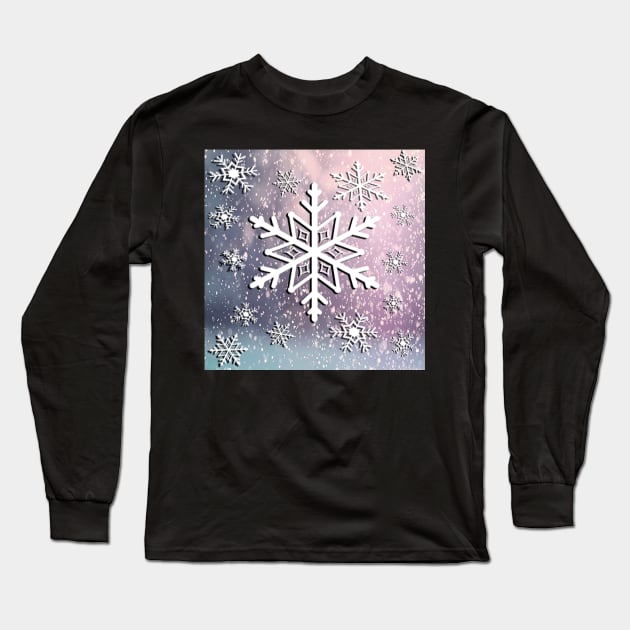 Snowflake Beautiful Graphic Art Design: Winter, Christmas Home Decor & Gifts Long Sleeve T-Shirt by tamdevo1